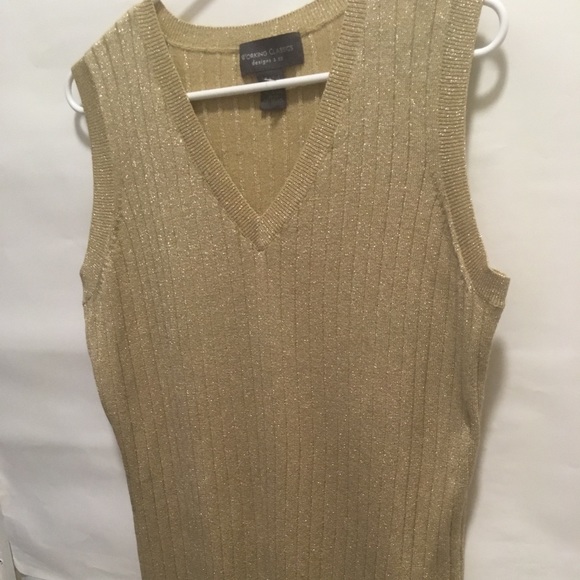 WORKING CLASS Tops - Gold Metallic Knitted Elegant top Sz. 18/20